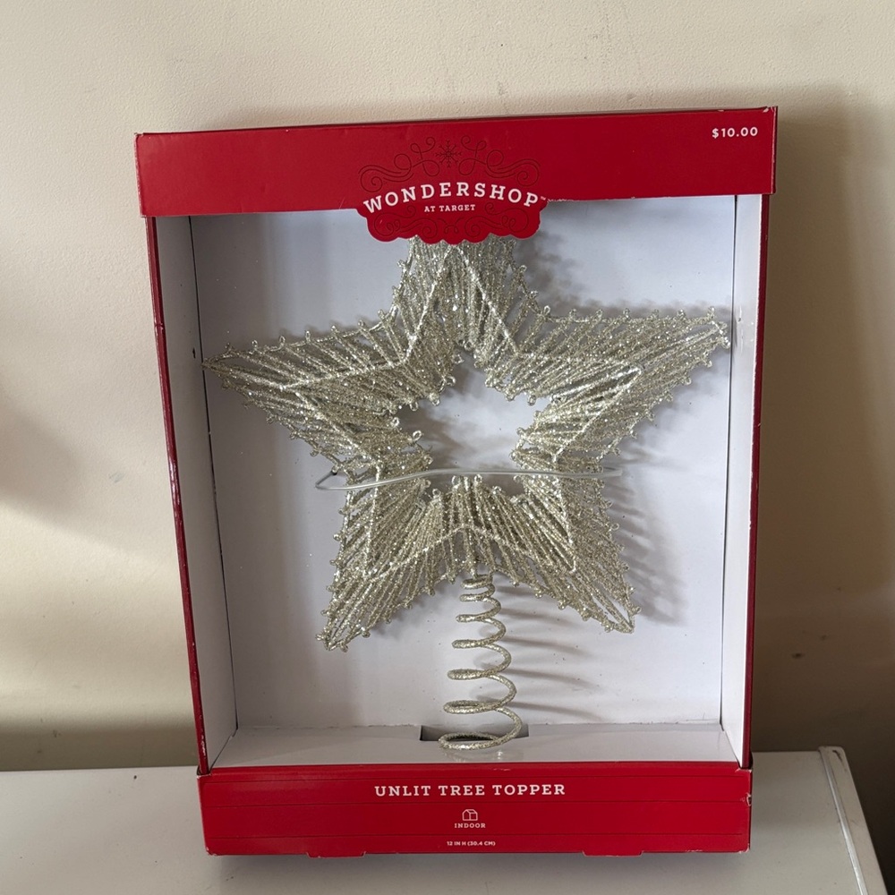 Wondershop Silver Glitter Star Tree Topper